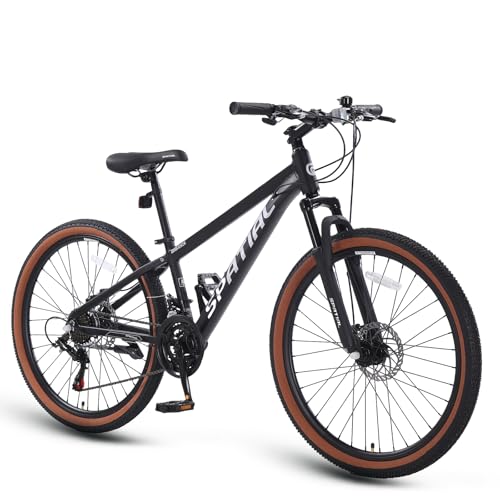 SPATIAL VTT pour Adultes et Adolescents 29/27,5/26/24 Pouces, Cadre Aluminium Léger, 21/8 Vitesses, Selle Ergonomique Réglable, Vélo Tout Terrain pour Montagne et...