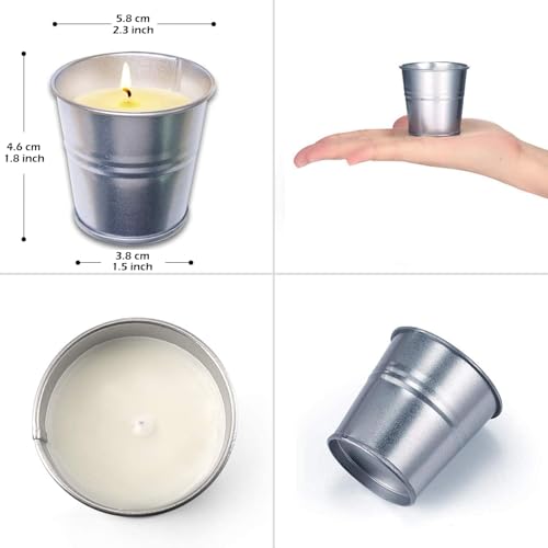 Topsics Citronella Kerze Outdoor, 8 Stück Zitronella Kerzen, Natürliche Sojawachs Zitronengras Duft Kerzen, Zitronella Candles für Garten,Terrasse, Picknick,Camping