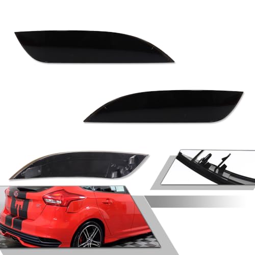 Image of Smoked Lens Rear Bumper Reflector Light Housings Assembly Compatible with 2015 2016 2017 2018 Ford Focus Hatchback