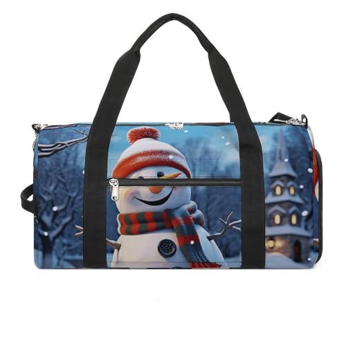 Sac de gym bonhomme de neige imprimé avec fermeture éclair
