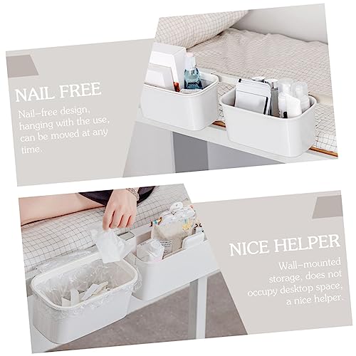 Bote de basura colgante rectangular blanco 2 pcs miniatura 4