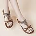 Alicegana Womens Sandals Dressy Summer: Comfortable Bohemian Flats Elastic Ankle Strap Walking Beach Shoes