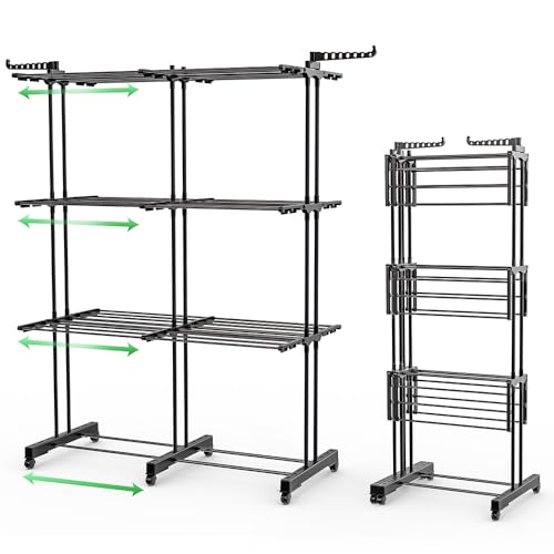 VOUNOT® Séchoir à Linge Extensible Grande Capacité Tour de Séchag...