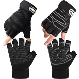 BDSHUNBF 2 Pcs Weight Lifting Gloves Gym Gloves, Workout Gloves Training Weight Lifting Gloves, Protection Exercise Fitness Workout Gloves, Exercise Cycling Breathable and Snug Fit for Men and Women