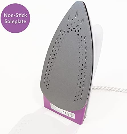 Quest 34030 1000W Travel Steam Iron / Collapsible Ergonomic Handle / 50ml Water Tank / Lightweight & Portable / Non-Stick Soleplate / Dual Voltage For Use At Home & Abroad