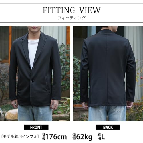 GmrvaMen メンズ テーラードジャケット ブラック XL