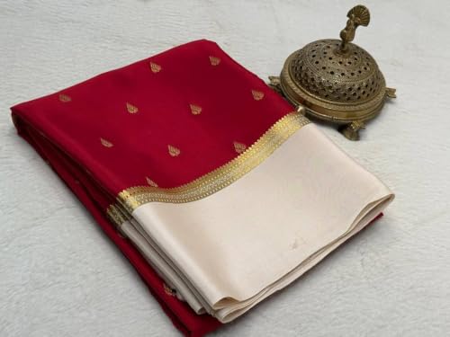 Image of AYYAPPASILK Traditional Women's Semi Mysore Silk Women's Saree with Blouse
