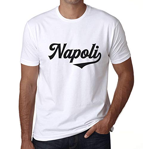 T-shirt estampada para homem Nápoles – Napoli, t-shirt vintage de manga curta, presente original de aniversário, design gráfico moda branco 5XL, Branco, 5XL