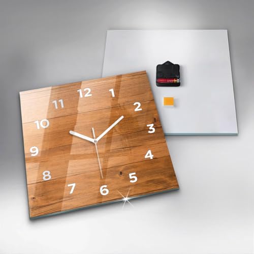 Horloge de qualité supérieure Wallfluent 30cm en bois et aiguilles épurées