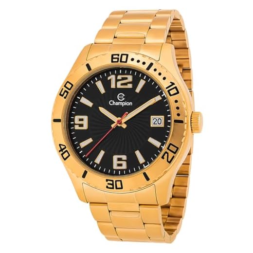 Relógio Masculino Champion Aço Inoxidável Dourado Mostrador Preto Analógico Resistente a Água Original 1 Ano de Garantia Ca31202u