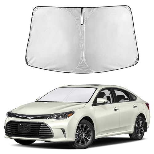 Image of Autovir Windshield Sun Shade Fit for 2013-2016 2017 2018 Toyota Avalon Sunshade, Front Car Window Shades Sun Visor, Blocks UV Rays & Heat, Car Accessories