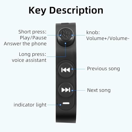 Mando multimedia Bluetooth para manubrio de coche y bicicleta con boton inalámbrico resistente 4