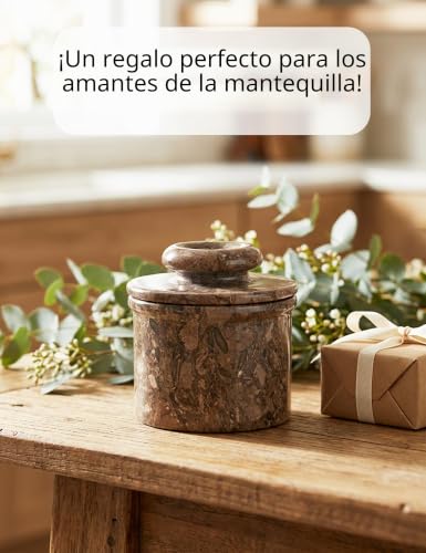 Miniatura 4 de Contenedor De Mantequilla Para Alimentos, Color Marrón, Hecho A Mano, De Mármol, Para Mantequilla Fría, No Plástico, Sin Acero, Estilo Francés, Tapa Profunda Oceánico, 4 Pulgadas