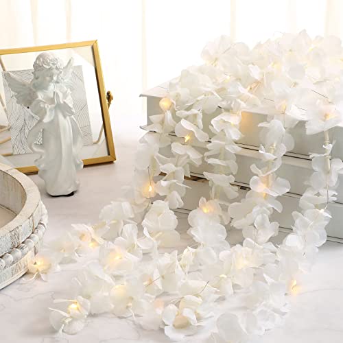Hoteam 131 Ft Artificial Wisteria Hanging Flowers Garlands With 10 Pcs Led Fairy Lights White Wisteria Hanging Flowers Decor For Home Outdoor Wedding Arch Garden Wall 20 Pcs #TOP2