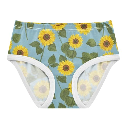 Vibrant Floral Yellow Sunflowers Girl Panties Cute Toddler Underwear Floral Cotton Cartoon Underpants Briefs 2t