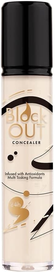 Block Out Concealer - 24H Waterproof Full Coverage | Matte Finish, Lightweight & Blendable Formula | Covers Dark Circles, Spots, Blemishes | For All Skin Types
