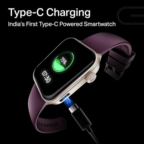 Image of boAt Storm Call 4 India's first Smartwatch with Type-C Charging,1.96 inch(4.97 cm) HD Display, Functional Crown, BT Calling, Sports Modes, Heart Rate, SpO2, Sleep & Stress Tracking, SOS, IP68(Velvet Wine)