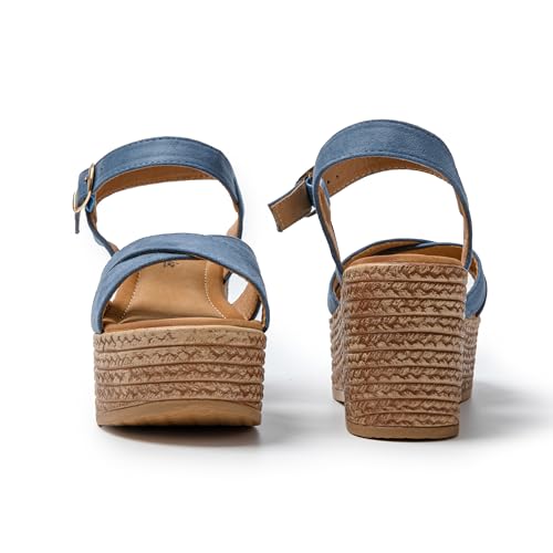 Sandale réglable avec boucle JOMIX compensée style espadrille femme - 6