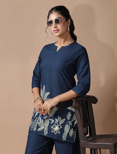 Image of Pinkmint Women's Pure Cotton Co Ord Set l Kurta Sets for Women |Kurta Sets| Printed Kurta with Pant l Stylish Pocket & 3 /4 Sleeve Women Co-ord Set (Avaiable in Plus size)
