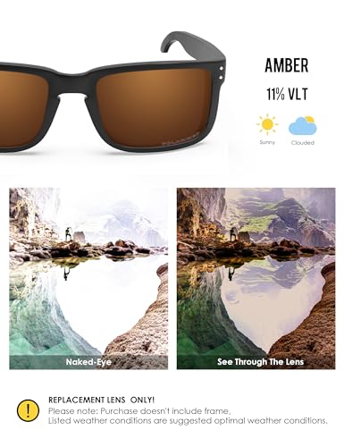 Image of BLAZERBUCK Anti-salt Replacement Lenses for Oakley Holbrook OO9102 Sunglasses, Anti-Scratch, Impact Resistant & Fit Perfectly
