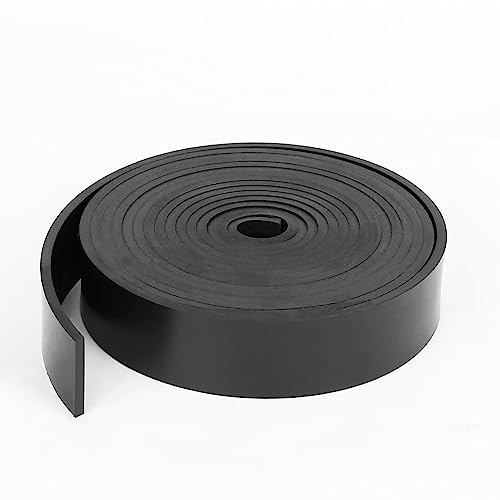 Image of WochiTV Solid Rubber Strips Rolls, 1 inch Wide x 1 /8 inch Thick x 120 inch Long Neoprene Rubber Sheets Perfect for DIY Gasket Material, Sealing, Liner, Shield, Padding, Mat