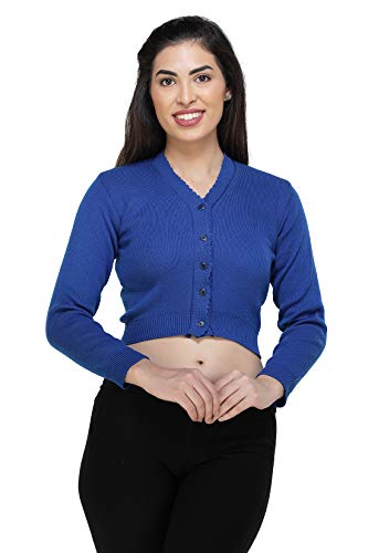 Image of Women Winter Wear V-Neck Full Sleeves Regular Fit Woollen Blouse
