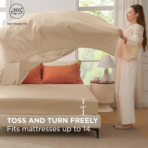 Image of Bedsure King Size Comforter Set - 7 Pieces Burnt Orange King Bedding Set for All Seasons, Boho Contrasting Design Bed in a Bag with Comforter, Sheets, Pillowcases & Shams
