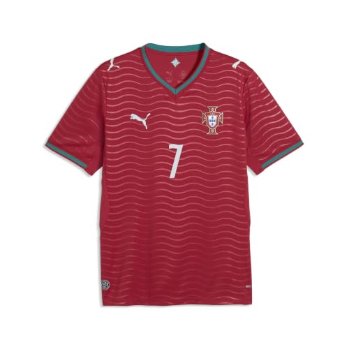 PUMA Mens FA Portugal Home Player Jersey Replica Club Red-Green Lagoon SS26 Medium Fpf Replica