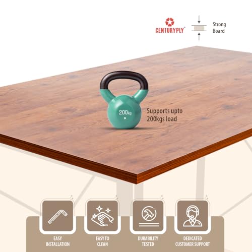 FURLAY Plank Office Desk and Study Table | 1 Year Warranty | Metal and Engineered Wood Desk for Adults & Students | DIY (Woodland) - Image 7