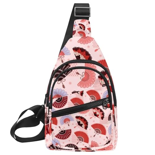 Sac à bandoulière traditionnel espagnol multicolore au motif éventail pour le voyage