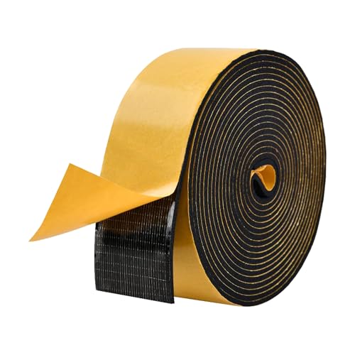 Ruban Mousse Adhésive 50mm Large 3mm Épaisseur Bandes de Mousse Néoprène Rouleau de Caoutchouc Isolation Joint Porte Anti-vibration Anti-collision Isolant...