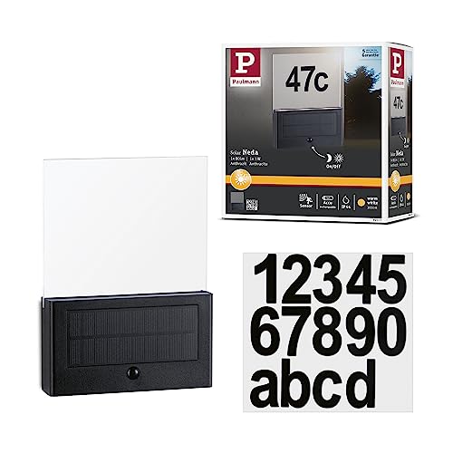 Paulmann 94577 LED Solar Hausnummernleuchte Neda mit Bewegungsmelder IP44...