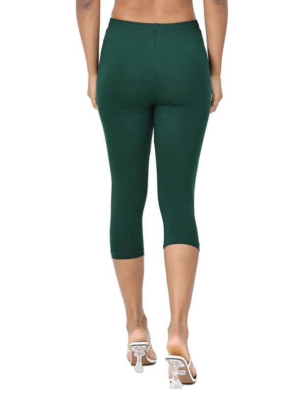 Image of Robinbosky Premium Stretchable Cotton Capri Legging for Women | Suitable for Formal wear & Casual wear | High-End Elastic Makes. The Leggings Squat Proof and Durable for Travel, Yoga, & Workout.