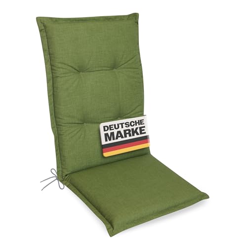Gardissimo \"Premium Hochlehner grün, Gartenstuhlauflagen 120 x 50 x 8 cm Auflage Polsterauflage UV-Lichtecht Stuhlauflage Sitzauflage
