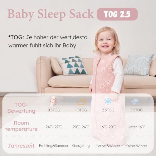 Yoofoss Schlafsack Baby Winter 2.5 Tog – Ansicht 2