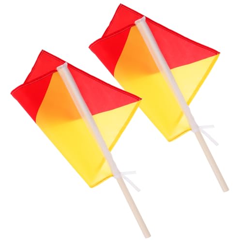 Garneck 2pcs Commanding Safety Signal Flags Bright Training Flags for Referees Fan Cheering and Commanding Use Durable and Eye Catching Design