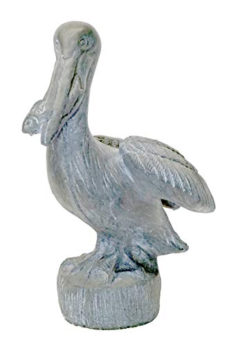 Solid Rock Stoneworks Pelican with Fish- 20in Tall- Flint