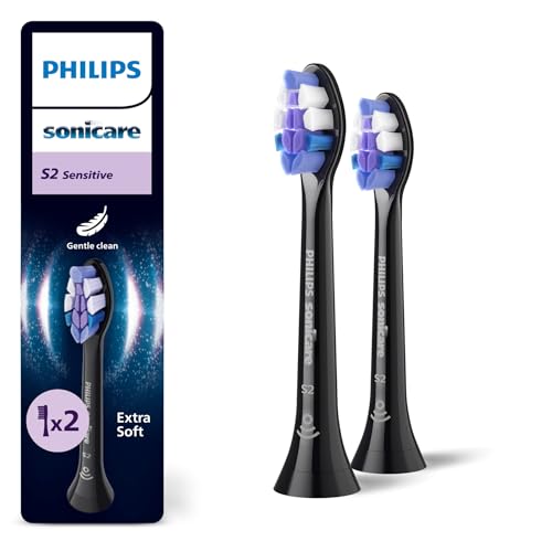 Philips Sonicare S2 Sensitive, têtes de brosse de rechange, noir, lot de 2, HX6052/88