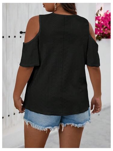 Women's Plus Size RoseSeek Cold Shoulder Ring T Shirts Scoop Neck Short Sleeve Trendy Tops
| Plus Size RoseSeek Cold Sh
