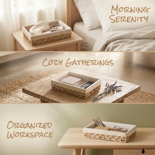 Cesta de cuerda de papel para evitar desorden en escritorio organizador rectangular con lino 6