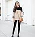 ETCYY Womens Sweaters Fall 2025 Batwing Long Sleeve Side Slit Knit Tops Crew Neck Striped Oversized Sweater Pullover,Double Khaki,Large