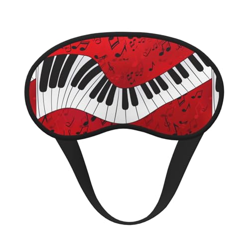 Antifaz para dormir unisex con estampado de piano y notas musicales, cómodo antifaz para viajes, meditación, sueño, viajes