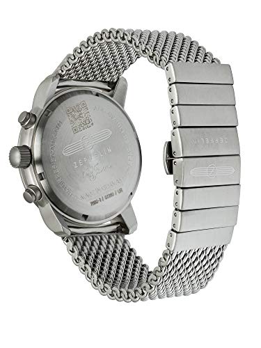 Zeppelin Stainless Steel 100 Years Ed.1 Chronograph|Date Analog Dial Color White Men Watch - 7680M1, Silver Band - Image 3