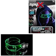 SpyX Night Ops Glasses - Hi-Tech Spy Toy Gadget for Spy Kids Night Mission. Dual LED Lights White Spotlight & 3-Color Silent Signal Lights. Mission Graphics Etched Into Surface