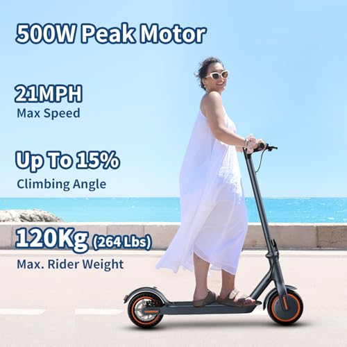 Electric Scooter – 350W Motor, Up to 19-21MPH / 18-21 Miles