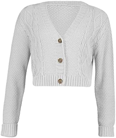 Top Fashion18 Ladies 3 Button Cable Knit Cropped Cardigan Size 8-22, white  : Amazon.com.be: Fashion