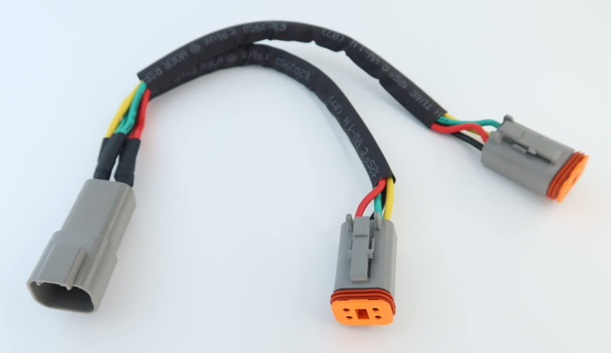 DT - Cable divisor de enchufe de 4 vías, 1 macho a 2 hembra DT de 4 pines 1-2 SplitterCable de 1 pie/30 cm
