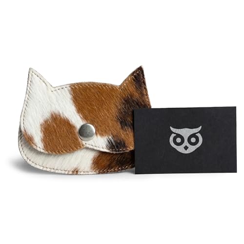 Image of Hide & Drink, Cat Shape Wallet Handmade from Full Grain Leather - Furry