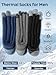 Senker Fashion Merino Wool Hiking Socks for Men, Warm Crew Socks W/Cushion Moisture Wicking for Trekking Work Outdoor