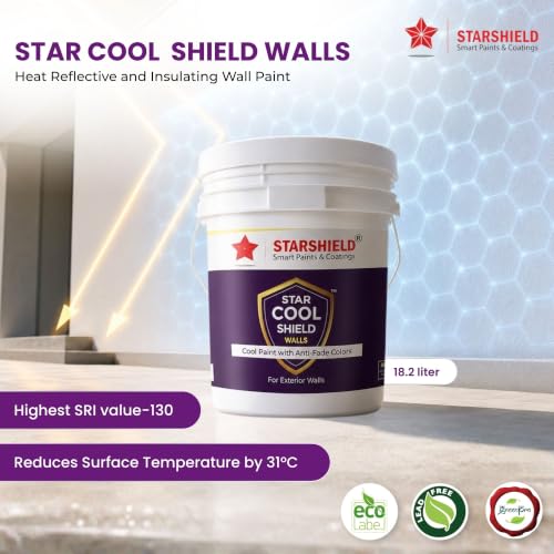 Image of StarShield Star Cool Shield Walls Heat Reflective Exterior Paint | SRI 130 | Anti-Fade | Elastomeric | Primerless | (18.2, sky blue)